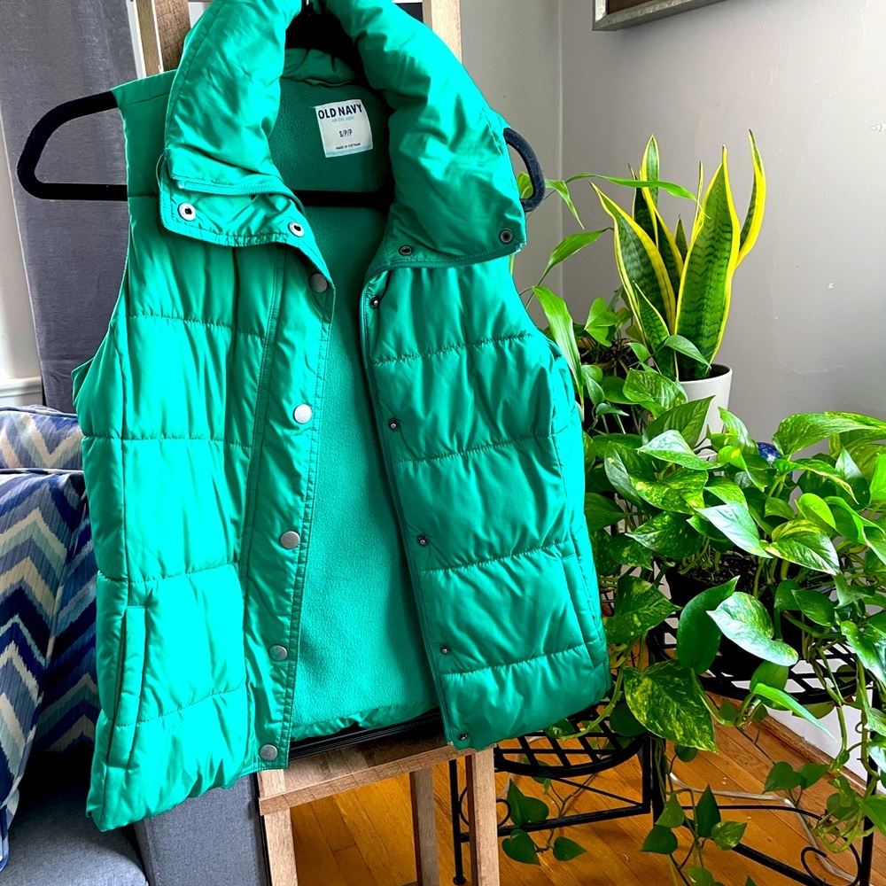 Kelly Green Puff Vest